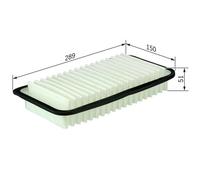 Bosch S0017 Car Air Filter - Separates Particles from the Air Intake - Moisture-resistant plus High Tensile Strength
