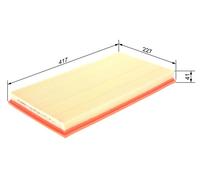 Bosch S0122 Car Air Replacement Filter | Separates Particles from the Air Intake - Moisture-resistant plus High Tensile Strength