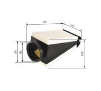 Bosch S0497 Car Air Filter - Separates Particles from the Air Intake - Moisture-resistant plus High Tensile Strength