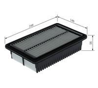 Bosch S0558 Car Air Filter - Separates Particles from the Air Intake - Moisture-resistant plus High Tensile Strength