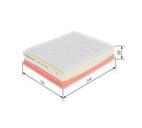 Air filter Filter Insert F 026 400 052 BOSCH for RENAULT LAGUNA III LAGUNA Coupe