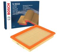 Bosch S0222 Car Air Filter - Separates Particles from the Air Intake - Moisture-resistant plus High Tensile Strength