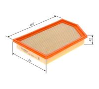 Air filter Filter Insert F 026 400 586 BOSCH for JEEP CHEROKEE CHEROKEE VAN