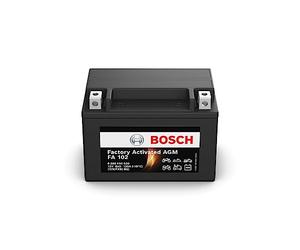 Bosch FA102 - AGM Motorcycle Battery - 12V 120A 8Ah - Suitable for motorcycles, motorbikes, enduros, scooters, quads, jet skis - Compatible M6010, BTX9-BS, BTX9