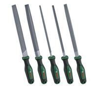Bosch File Set 5-Piece (Robust Metal File Set incl. Round/Half-Round/Flat/Triangular/Square Files; Hard Carbon Steel; Shaft Length 200mm; Medium Stroke 2; Ergonomic Softgrip)
