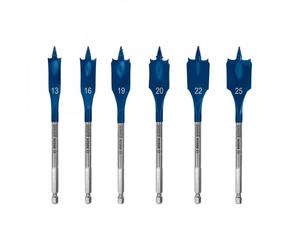 Bosch Flat Bit 13/16/19/20/22/25 mm SelfCut Speed Spade Wood Drill Bit Set 6pc