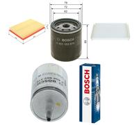 Bosch Full Service Kit with Air, Oil, Fuel & Cabin Filter fits Vauxhall Meriva A
