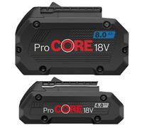 Bosch Gba 18V 8.0Ah Procore Battery + Gba 4.0Ah Procore Battery - Twin Pack