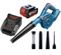 Bosch Gbl18V-120 18V Cordless Blower + 4 Nozzles - 4.0Ah Battery + Charger