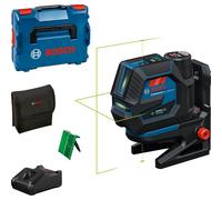 Bosch Professional Combi Laser GCL 12V-50-22 CG (Working Range up to 50 m with Receiver, Dual Power Source, Levelling Remote app, RM 20 Mount, GBA 12V 2.0Ah, GAL 12V-40, Pouch, L-Boxx 136)