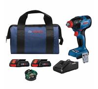 BOSCH GDX18V-1860CB25 18V Connected-Ready Two-in-One 1/4 in. and 1/2 in. Bit/Socket Impact Driver/Wrench Kit with (2) CORE18V® 4 Ah Advanced Power Batteries and (1) Connectivity Module