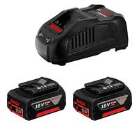 Bosch Professional 1600A00B8K 5 A 2 x GBA Battery Starter Set Cool Pack Plus GAL 1880 Charger - Blue