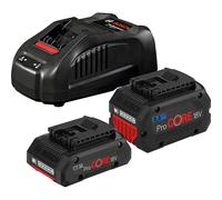 Bosch Genuine PRO BLUE 18v ProCore Cordless 2 Li-Ion Battery 4ah / 5.5ah and Charger Set 4ah & 5.5ah