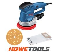 Bosch Professional Random Orbit Sander GEX 34-150 (240V, incl. Sanding disc Dia. 150 mm, C470 Sanding Sheet for Wood, Extraction Adapter)
