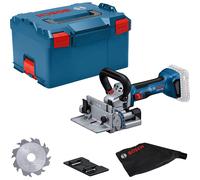 Bosch Professional 18V System Cordless Biscuit Joiner GFF 18V-22 (incl. Side milling Cutter, dust Bag, Clip-on Plate, pin-Type face-Wrench, L-BOXX)