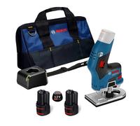 BOSCH GKF 12V-8 12v Brushless Router/Trimmer Kit 2X 2.0Ah Charger And Tool Bag