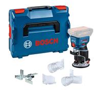 Bosch Professional 18V System Cordless Router GKF 18V-8 (incl. Parallel Guide, 2X Routing vac adaptors, Chip Shield, ¼” (6.35mm) Collet, Wrench, L-BOXX, Without Battery/Charger)