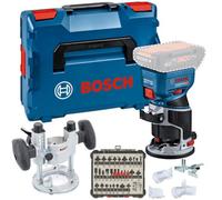 Bosch Gkf 18V Brushless Palm Router Trimmer Lboxx Plunge Base + 30Pc Router Set