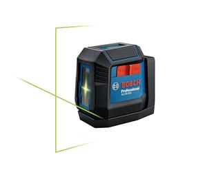 BOSCH GLL50-20G 50 Ft Green-Beam Self-Leveling Cross-Line Laser, Includes Integrated Magnetic Mount, 2 AA Batteries, & Soft Pouch
