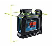 BOSCH GLL50-40G Green-Beam Self-Leveling 360 Degree Cross-Line Laser, Includes 4 AA Batteries, L-Bracket, Ceiling Clip, & Hard Carrying Case