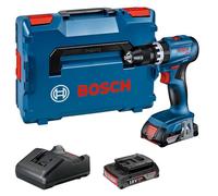 Bosch GSB 18V-55 Brushless Combi Drill with 2 x 2 Ah Batteries, Charger and L-BOXX