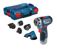 Bosch GSR 12V-15 FC FlexiClick Drill Driver BODY ONLY With 4 Chucks & L-Boxx