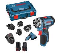 Bosch Professional 12V System Cordless Drill Driver GSR 12V-15 FC (2X Battery GBA 12V 2.0Ah, Charger GAL 12V-40, 4X Adapter (GFA 12-B, GFA 12-X, GFA 12-W, GFA 12-E, L-BOXX 102)