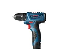 Bosch GSR120-Li Cordless Drill Driver, Wood & Steel, 2-speed gearbox, 1 x GBA 12V 2.0Ah Battery, GAL 1210 CV Professional Charger + Carrying Case
