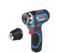 Bosch GSR12V-15FCN + GFA12B Chuck, 12v Drill Driver Body Only FlexClick
