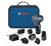 Bosch GSR12V-300FCB22 12V Max EC Brushless Flexiclick 5-in-1 Drill/Driver System with (2) 2.0 Ah Batteries