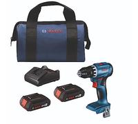 BOSCH GSR18V-400B22 18V Compact Brushless 1/2 In. Drill/Driver Kit with (2) 2.0 Ah SlimPack Batteries