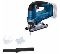 Bosch Professional 18V System Cordless Jigsaw GST 18V-125 B (with Bow Handle, Bevel cuts up to 45° Angles, 1 x Jigsaw Blade, dust Extraction Set)