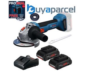 Bosch GWS 18V-8 125 18v 125mm Brushless Angle Grinder GWS18V8 + 2x 4Ah Pro Core