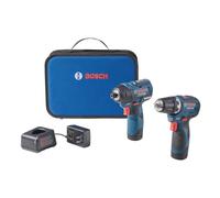 BOSCH GXL12V-220B22 12V Max 2-Tool Brushless Combo Kit with 3/8 In. Drill/Driver, 1/4 In. Hex Impact Driver and (2) Ah Batteries