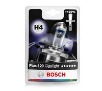 Bosch H4 (472) Plus 120 Gigalight Halogen Headlight Bulb, 12V 60/55 W, 120% more Light - Socket Type P43t - 1 Replacement Car Light Bulb