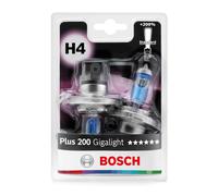 Bosch H4 (472) Plus 200 Gigalight Halogen Headlight Bulbs, 12 V 60/55 W, 200% more Light - Socket Type P43t - Pack of 2 Replacement Car Light Bulbs