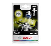 Bosch H4 (472) Plus 90 Halogen Headlight Bulb, 12V 60/55 W, 90% more Light - Socket Type P43t - 1 Replacement Car Light Bulb