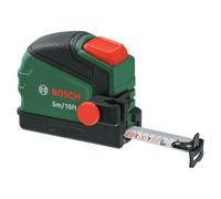 Bosch Tape Measure 5m/16ft with Pencil Clip (Auto Lock; Nylon-Coated Tape; 22mm Tape Width; 2m Standout; Metric/Imperial Scale; High Accuracy; Metal Belt Clip; Softgrip)