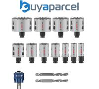 Bosch 14x PRO Multi Material Power Change Plus Hole Saw Set - Transparent Case (for Softwood, Plasterboard, Ø 20-76 mm, Professional Accessories Drill/Screwdrivers)