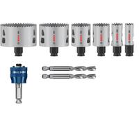 Bosch 9X PRO Multi Material Power Change Plus Hole Saw Set - Transparent Case (for Softwood, Drywall, Ø 19, 25, 38, 44, 68, 83 mm, Professional Accessory Rotary Drill/Drivers)