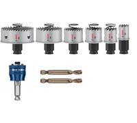 Bosch 8 x Pro Sheet Metal Power Change Plus Hole Saw Set (for Stainless Steel Sheets, Steel Sheets, Diameter 20-64 mm, Professional Accessories Drill/Screwdriver)