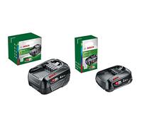 Bosch Home and Garden Battery Pack PBA 18V (battery 4.0 Ah W-C, 18 Volt System, in carton packaging) & Home and Garden Battery Pack PBA 18V (battery 2.5 Ah W-B, 18 Volt System, in carton packaging)