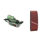Bosch Home and Garden Belt Sander PBS 75 A + 9 pc. Sanding Belt Set (Grit 60/80/100)