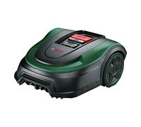 Bosch Home and Garden Indego S+ 500 robot lawnmower (with 18V battery and app function, charging station included, cutting width 19 cm, for lawns up to 500 m², in box), black, green