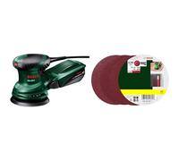 Bosch Home and Garden Random Orbit Sander PEX 220 A (220 W, in Carton Packaging) + 25 Random Orbit Sanding Sheets, Dia.125mm, 80-240 Grit