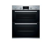 Bosch Home & Kitchen Appliances Bosch Series 4 NBS533BS0B Built-Under Oven with Pop out controls, EcoClean Direct coating, 2 universal slim pans, Integrated, Stainless Steel