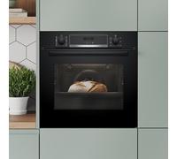 Bosch Series 4 HQA574BB3B Built In Electric Single Oven with Pyrolytic Cleaning - Black - A+ Rated, Black