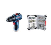 Bosch - Impact Driver 12 V Li-Ion Without Battery or Charger GSB 12 V-30 + 43x Extra Hard Screwdriver Bit Set, 43-Piece (197 x 110.5 mm, Professional Accessories Screwdriver, Drill)