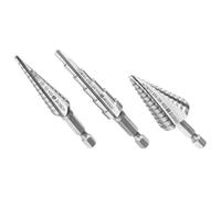 BOSCH IMSDC003 3-Piece Assorted Set High-Speed Steel Impact Tough Turbo Step Drill Bits Ideal for Cordless Drilling Applications in Thin Gauge Metal, Wood, Plastic, PVC