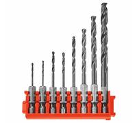 BOSCH ITDDV08C - 8 pc. Driven Impact Black Oxide Drill Bits with Clip for Custom Case System